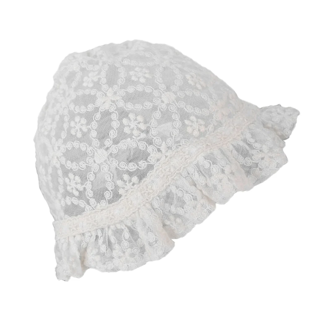 1pc bébé dentelle chapeau crème solaire chapeau dentelle Bonnet bébé fille chapeau de soleil oeillet dentelle pour bébé enfant en bas âge (blanc) filles dentelle chapeau de soleil