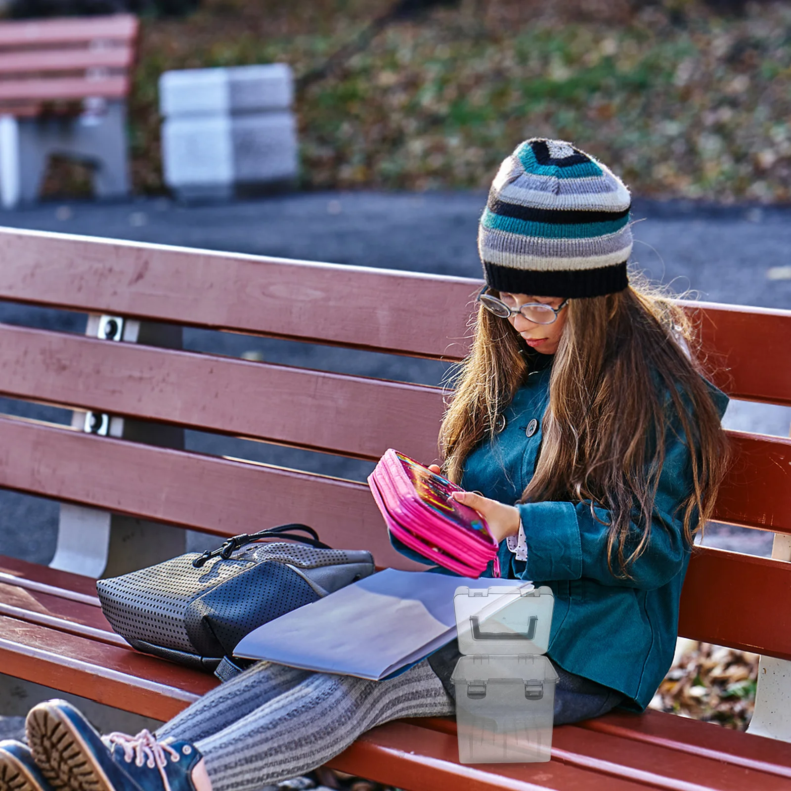 

48-Slot Clear Marker Organizer Case Portable Transparent Storage Box for Pens and Art Supplies Artist Use Pen Case