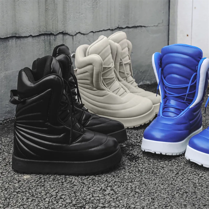 

Men's Bread Shoes Winter Warm Piled Thickened Mens Shoes Fashion High-top Men Boots Street Men Tooling Casual Shoes Botas Hombre