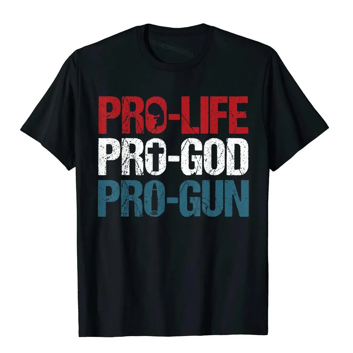 Pro Life Pro God Pro Gun Shirt USA Patriot Birthday Gift T-Shirt Cotton Holiday Tops Shirt Oversized Men's T Shirts Preppy