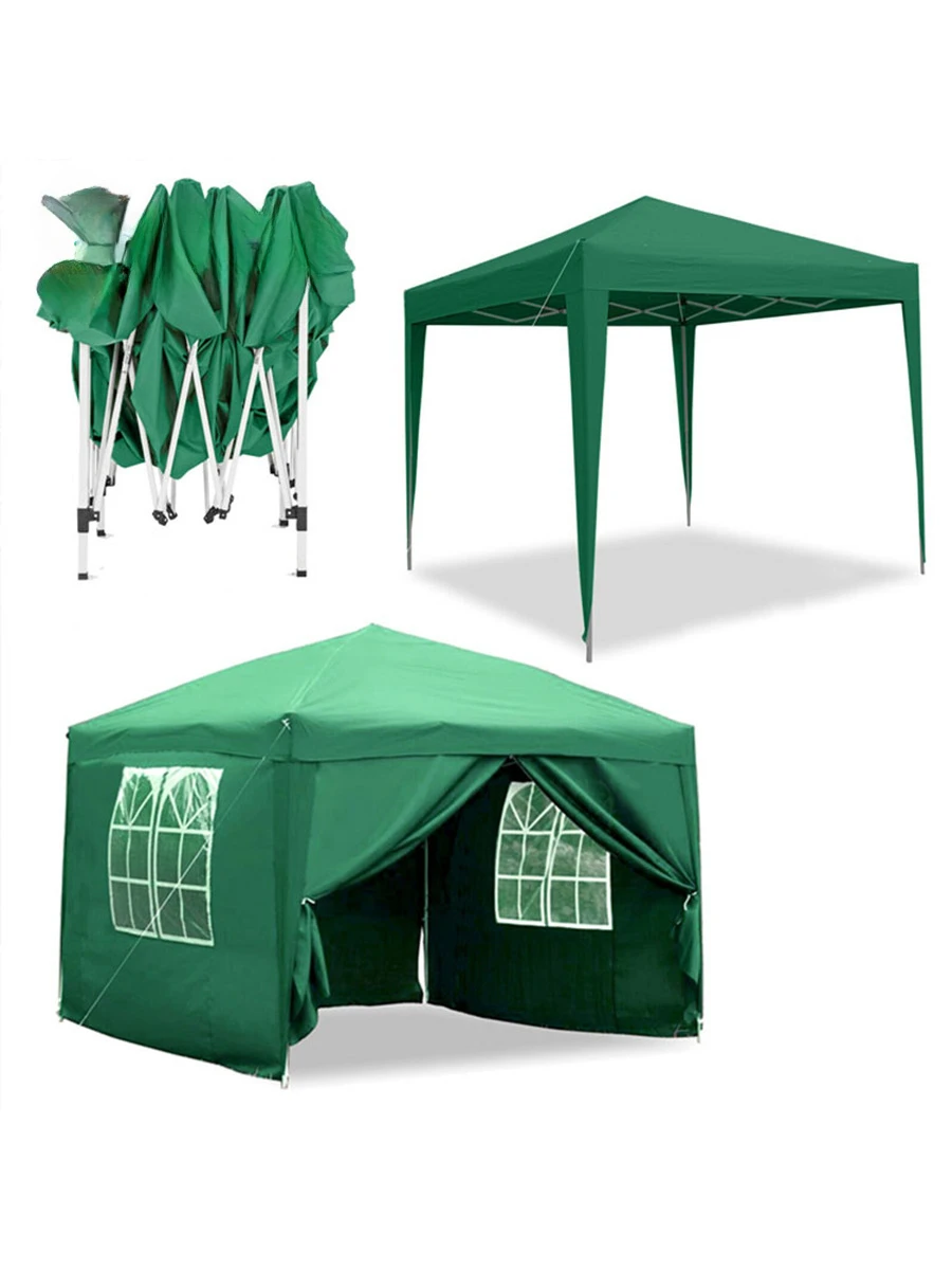 High Quality Outdoor Steel Advertising Gazebo Long Last Fabric Folding Pavilion Garden Pergola Manual Popup Canopy Iron