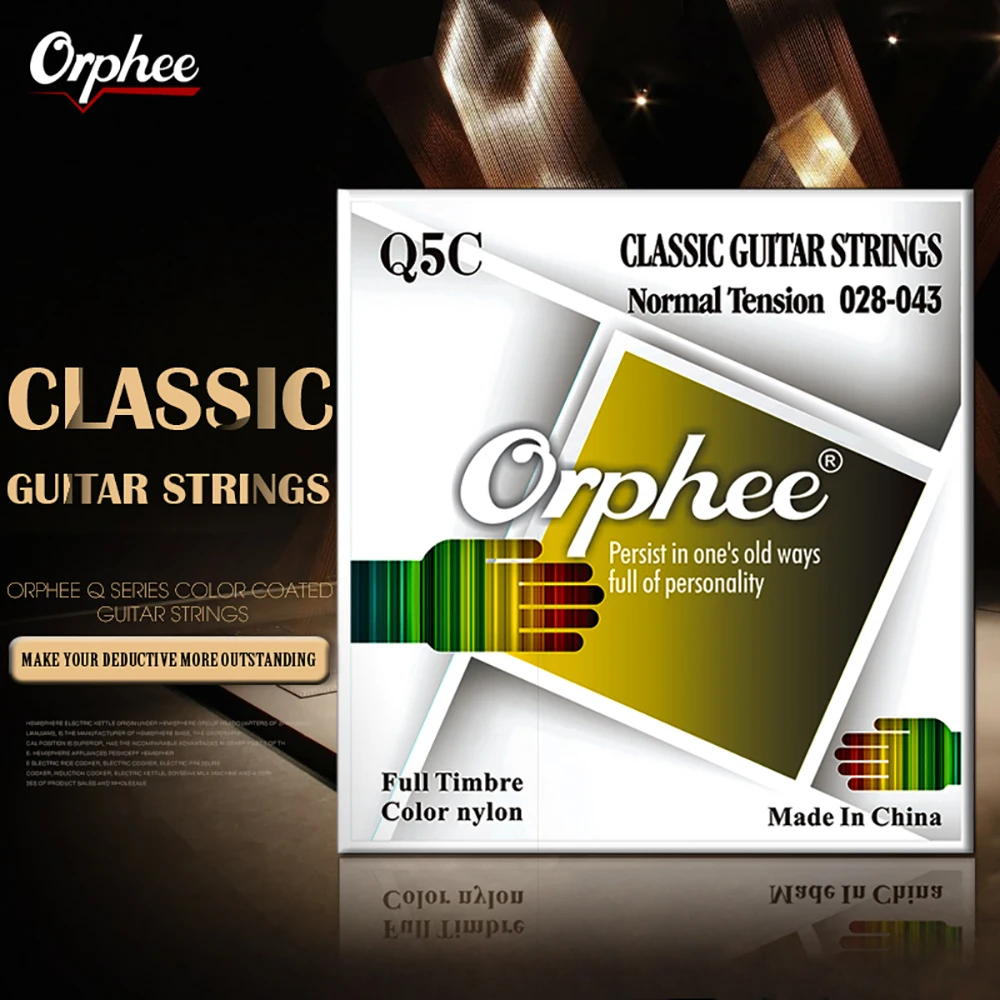 

Orphee Q5C Series Classical Guitar Strings Black Nylon Wire Pure Copper Wound Guitarra Stings Guitar Accessories & Parts