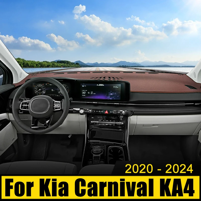 

For Kia Carnival KA4 2020 2021 2022 2023 2024 Car Dashboard Cover Avoid Light Pad Sun Shade Case Anti-UV Carpets Non-Slip Mat