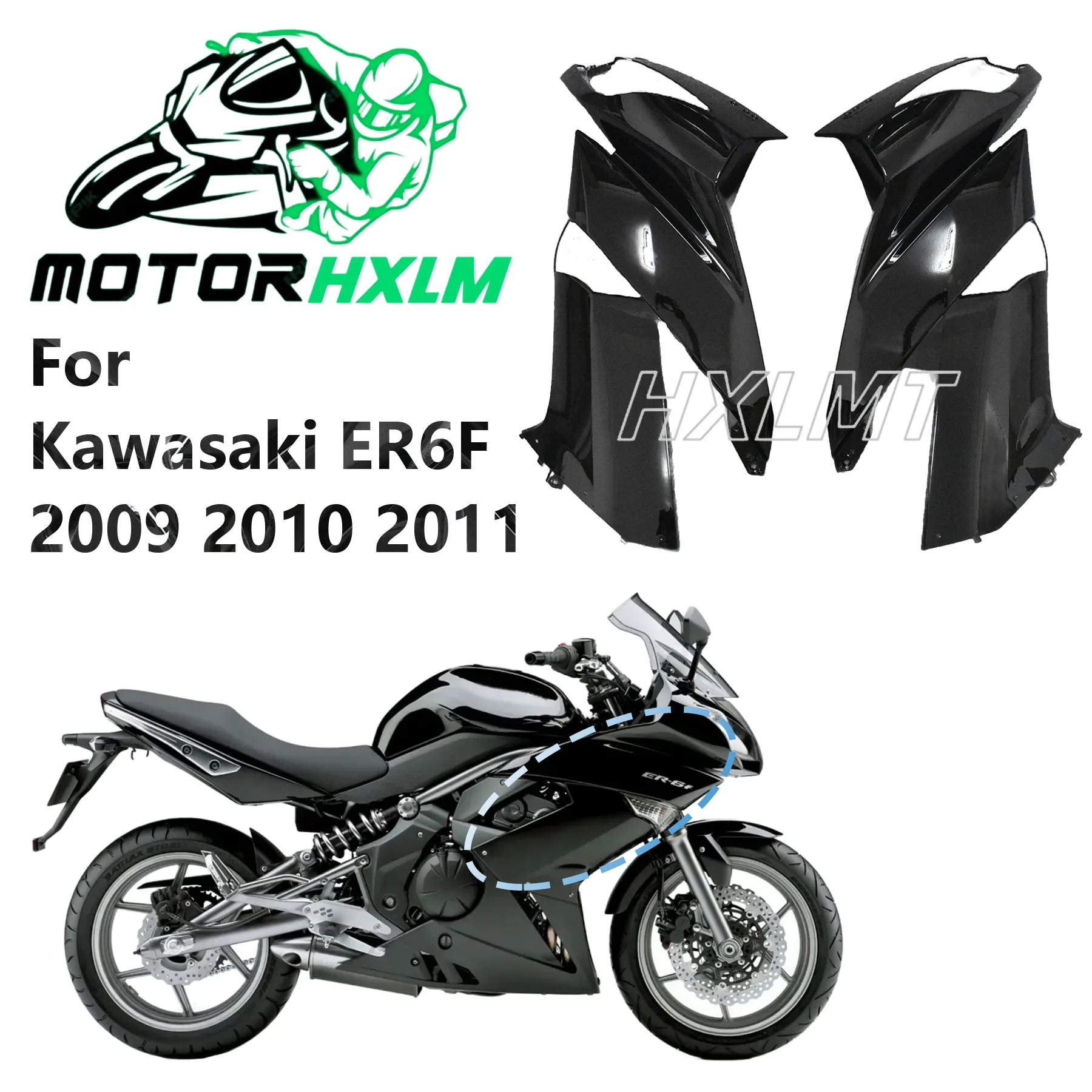 Новый комплект обтекателя кузова для Kawasaki NINJA 650 ER6F EX650R ER-6F EX 650R ER 2009 2010 2011 09 10 11 аксессуар для боковой панели