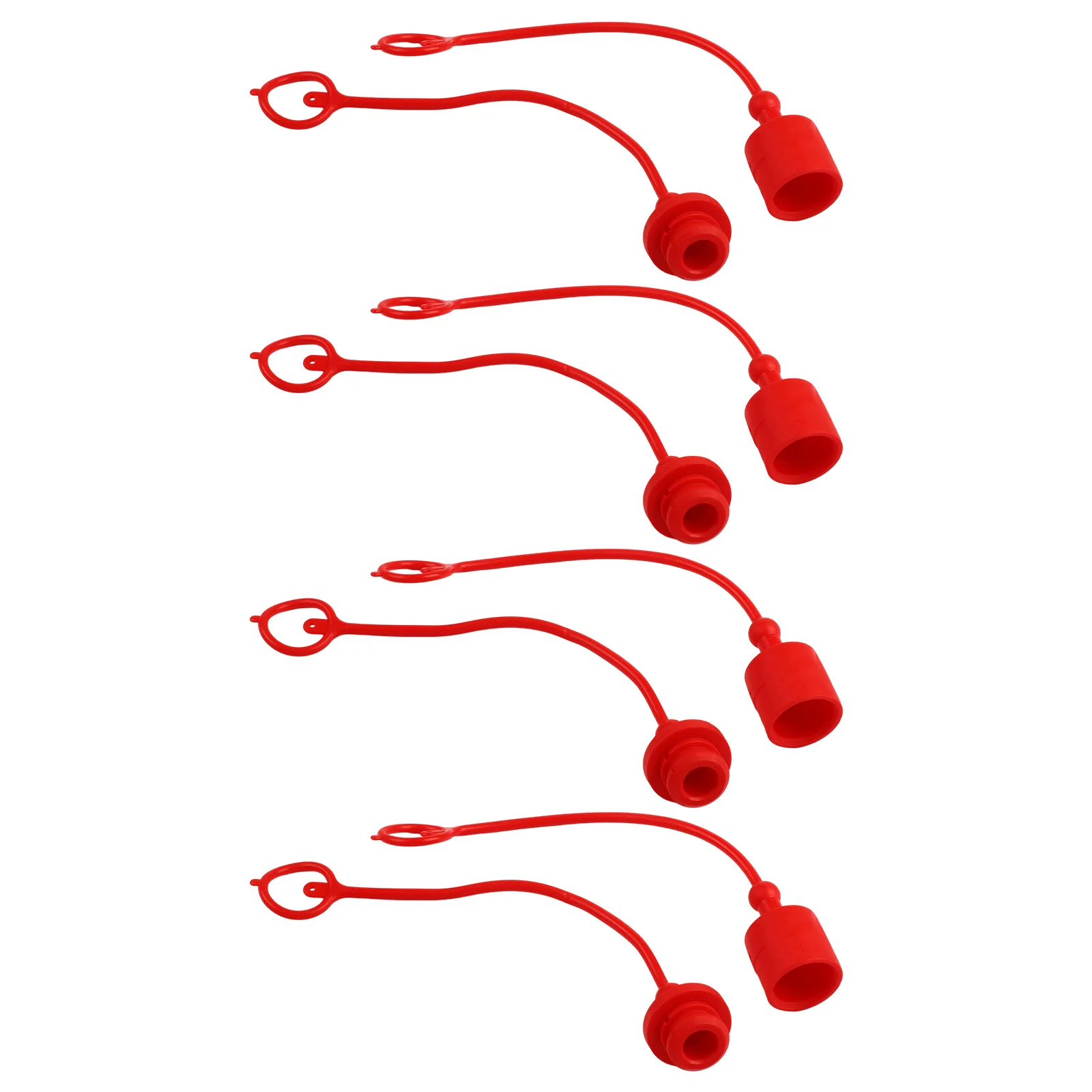 ISO7241B Hydraulic Coupling Dust Cap Set for Effective Protection Against Contaminants 4 Sets Red Rubber Male & Female Covers