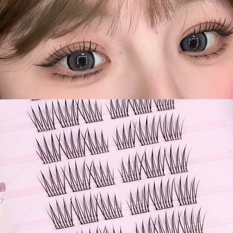 接着剤不要のセクション式上まつげ 韓国アイドルグループ風つけまつげ 1箱60束入り