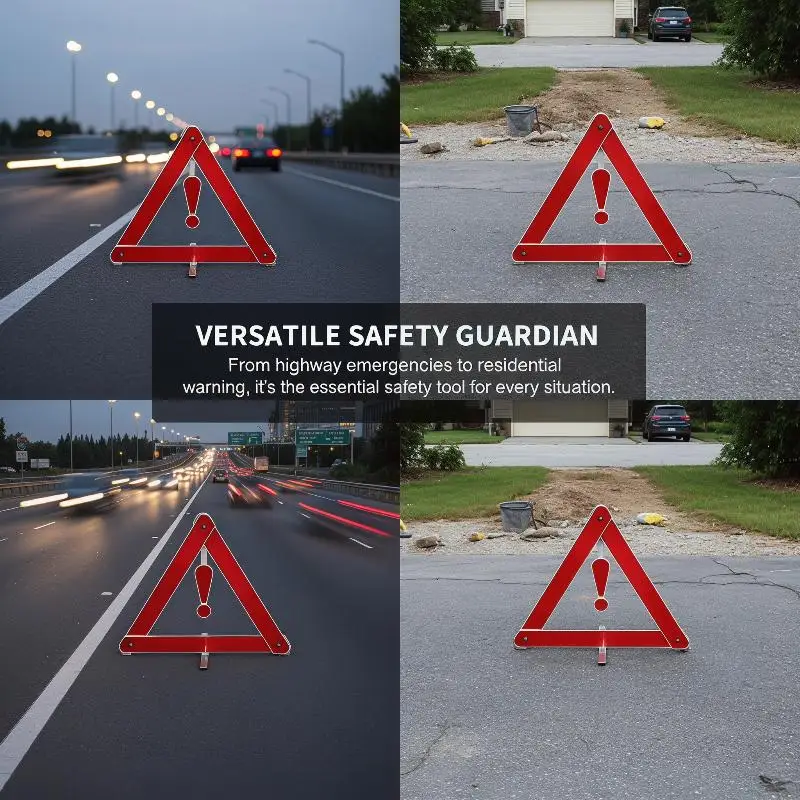 @*1 2Pcs Warning Triangle for Cars Emergency Roadside Safety Device Reflective High Visibility for Outdoor Trip