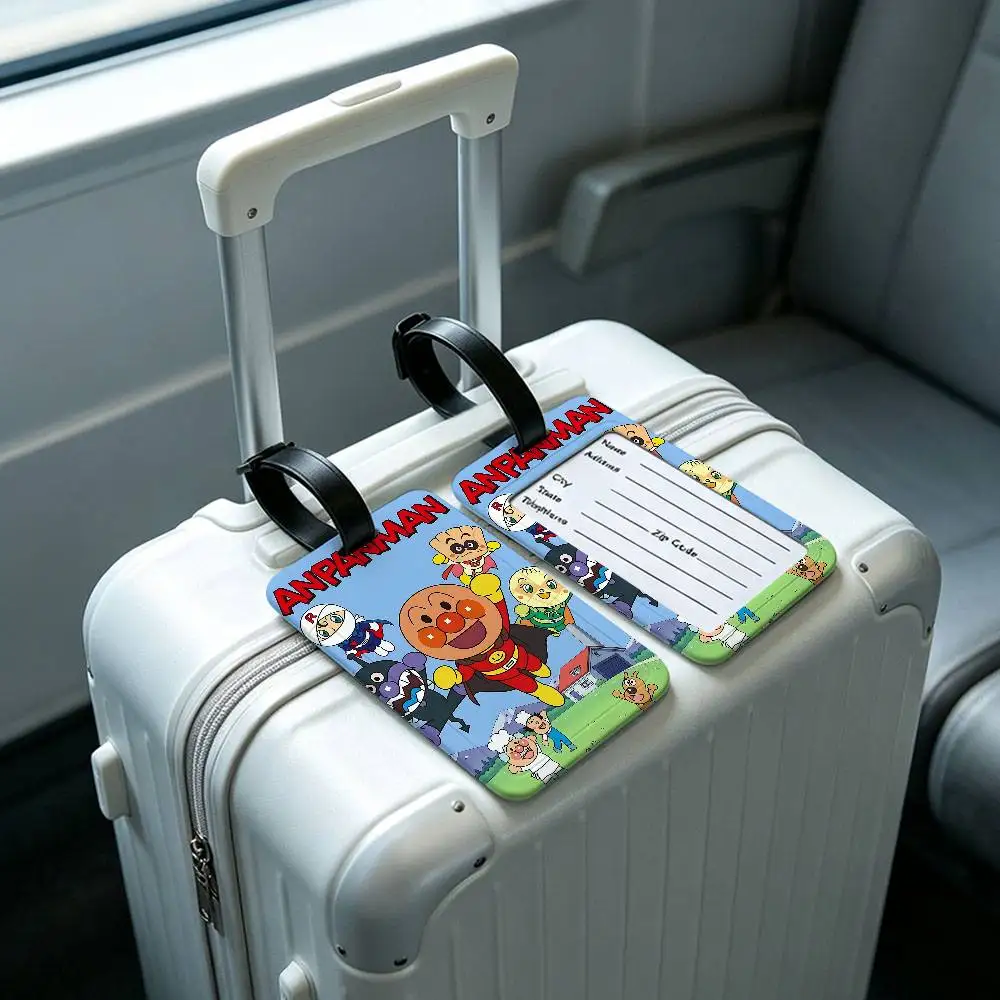 Children Anime A-Anpanman Anti lost Name Label PVC Luggage Tag Information Card Holder For Travelers Daily Outdoor Use