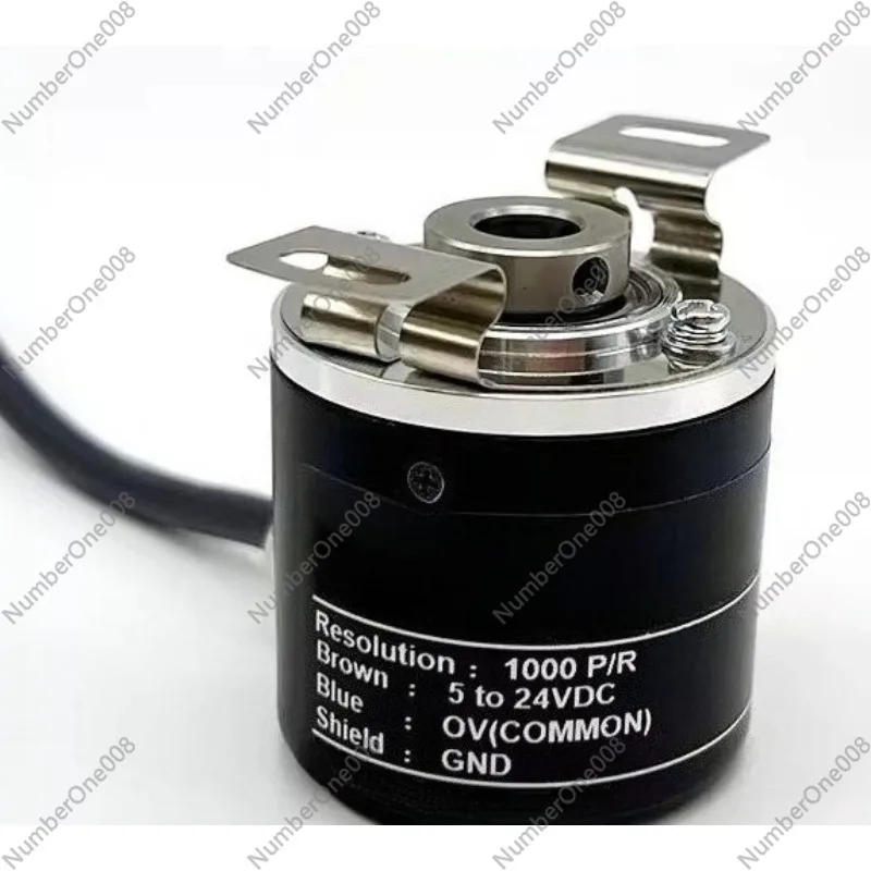 Incremental Hollow Shaft Optical Encoder 40mm Diameter 8mm Bore NPN Output 300-3600 PPR Replacement for Universal Applications