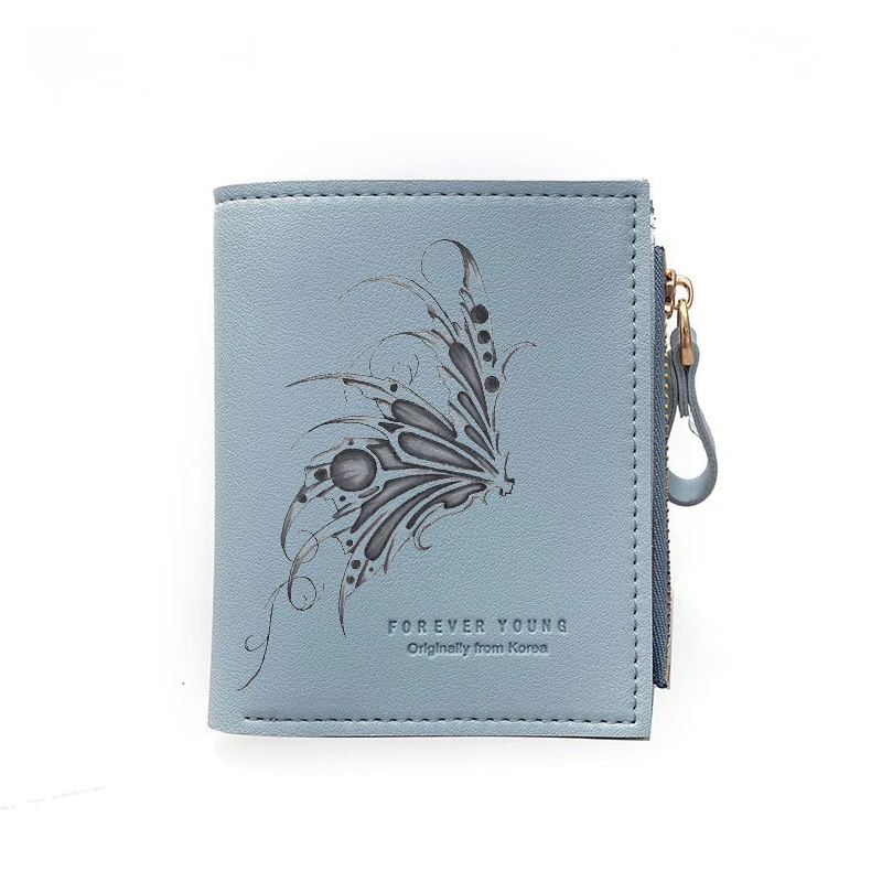 Кошелек С Рисунком бабочки, двойной складной кошелек с отделением для карт, изысканный кошелек, Высококачественная кожаная монетница на молнии, подарок на Хэллоуин