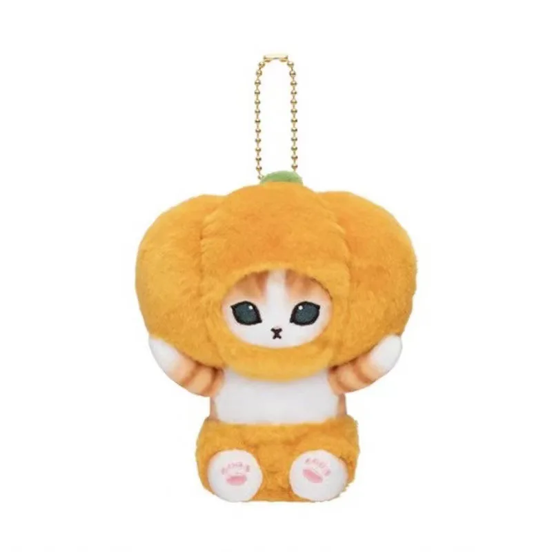 Kawaii Mofusand Shark Cat Fruit and Vegetable Series Plush Toys Backpack Keychain Cartoon Soft Stuffed Doll Girls Birthday Gift