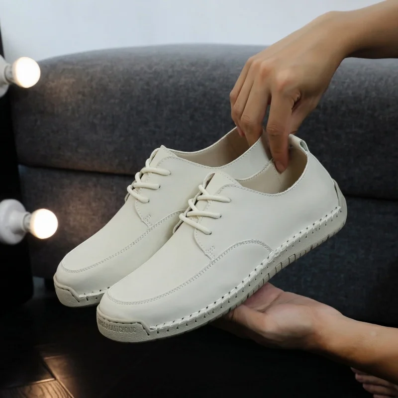 

Men's casual shoes Comfortable minimalist style Office work Leisure walking travel Handmade flat shoes plus size New 38-48