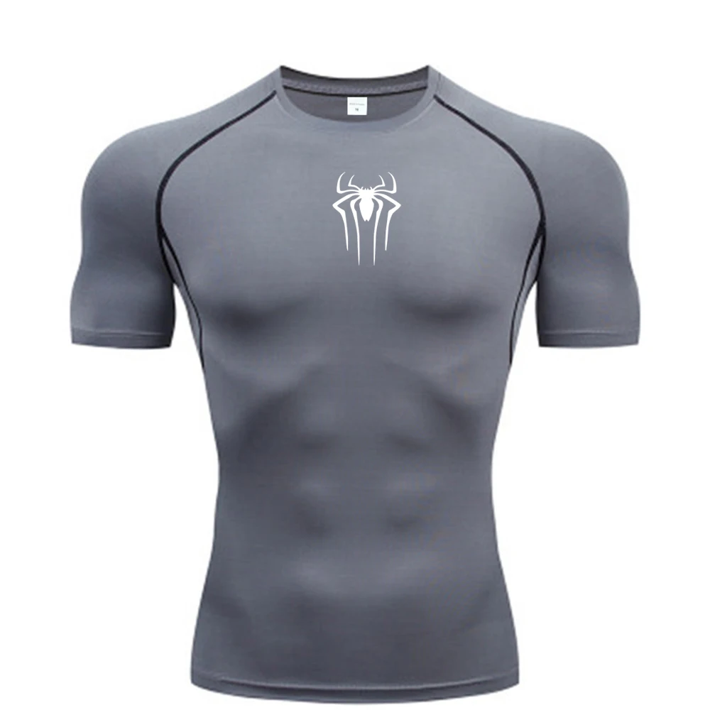 Nuova camicia di compressione da uomo Fitness Gym Super Hero Sport T-shirt da corsa Rashgard Tops Tee T-shirt a maniche corte ad asciugatura rapida