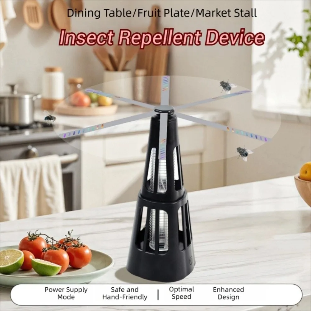 USB Rechargeable/Battery Powered Fly Repellent Fan Can Drive Flies Multi-Functional Insect Repellent Fan Soundless Portable