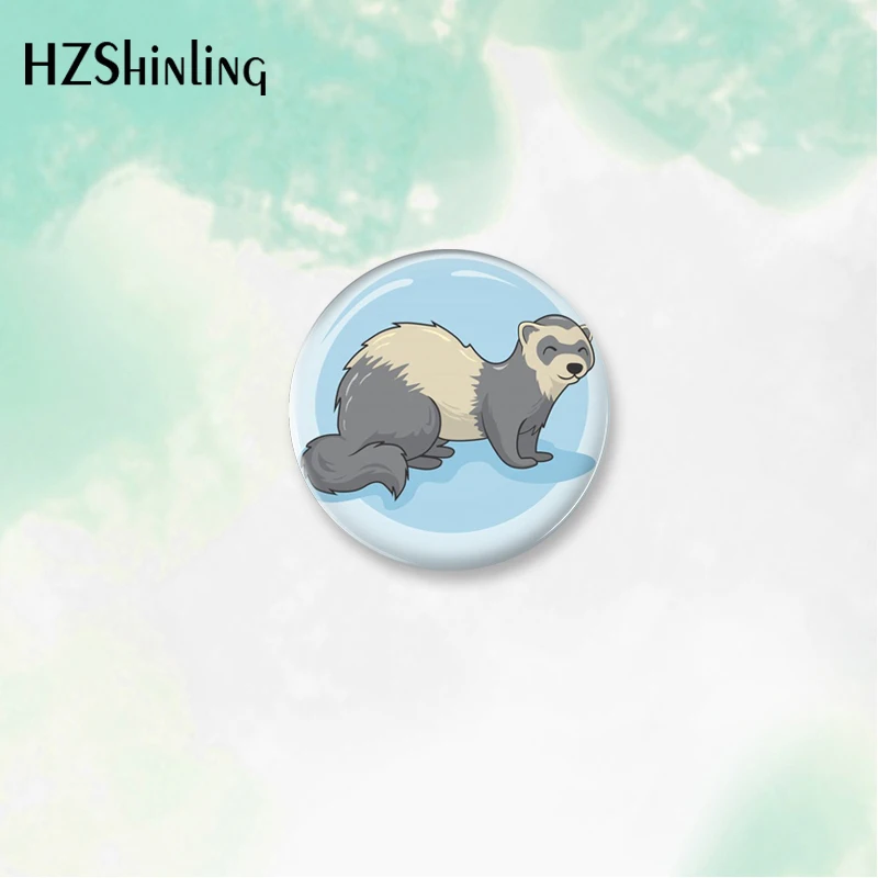 2023 New Cartoon Animal Ferrets Button Badge Brooch For Clothes Backpack Decoration Pin Jewelry