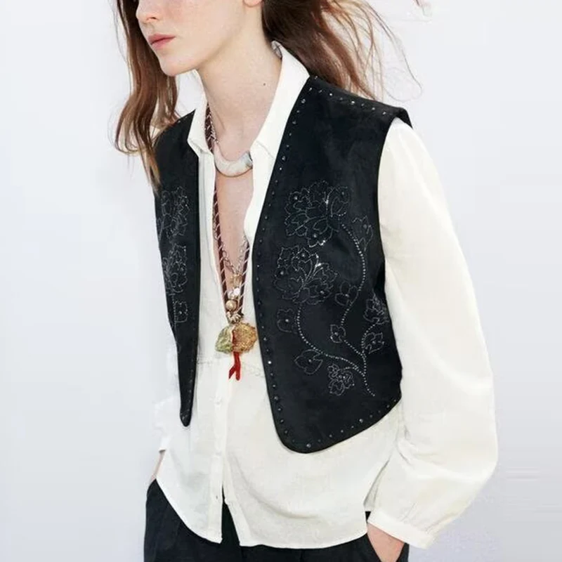 2025年春 レディース ベルベット風ベスト 638043 多用途 ポリエステル繊維 Zブランド 新入荷 女性のワードローブに