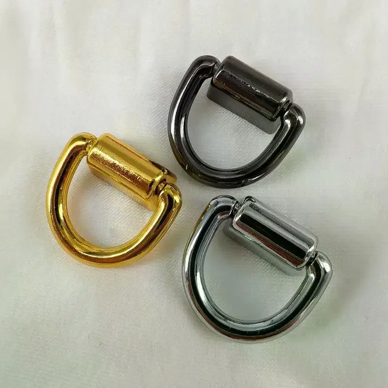 10Pcs Metal D-shaped Ring Bag Rivet Buckle Snap Studs Handbag Belt Hanger For Handbag Luggage Hardware DIY Tools Accessories