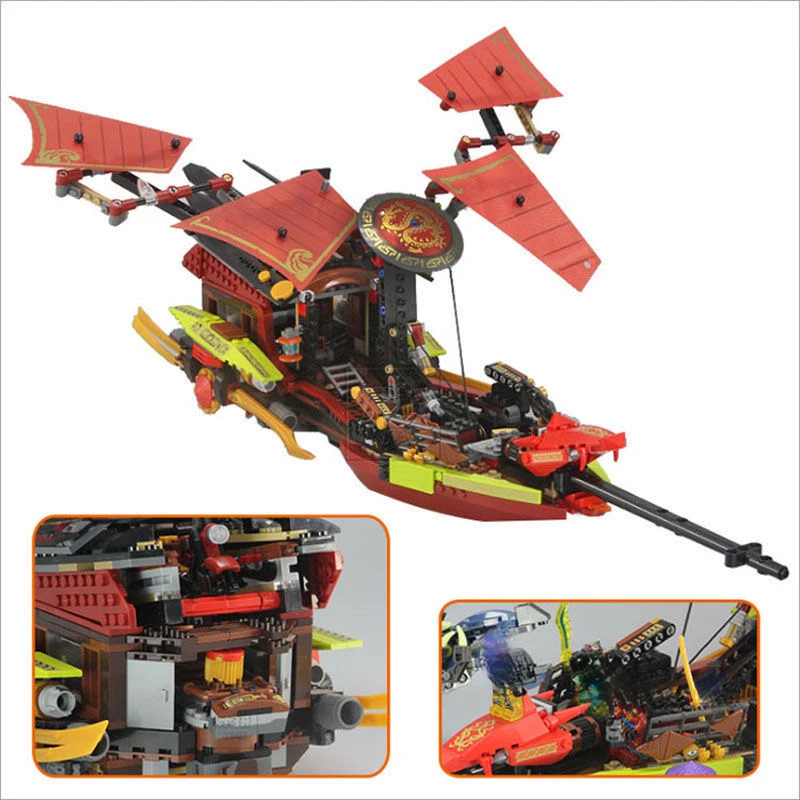 MOC Phantom-serie bouwstenen Destiny's Bounty Dragon Boat-sets Seizoen 1, schip Kindervakantiecadeau Assembleren van speelgoed 70738