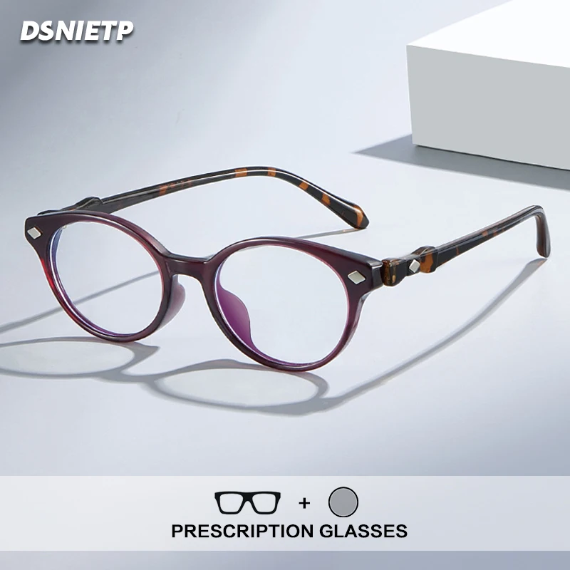 

Модные женские очки для чтения, маленькие круглые фотохромные очки с защитой от синего света, очки по рецепту, прогрессивные брендовые очки для близорукости