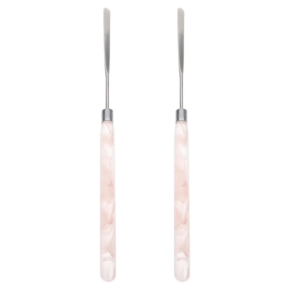 

2 шт. мини-металлический шпатель для смешивания макияжа, тональный крем, инструмент для салона красоты, точное нанесение, скребок для смешивания