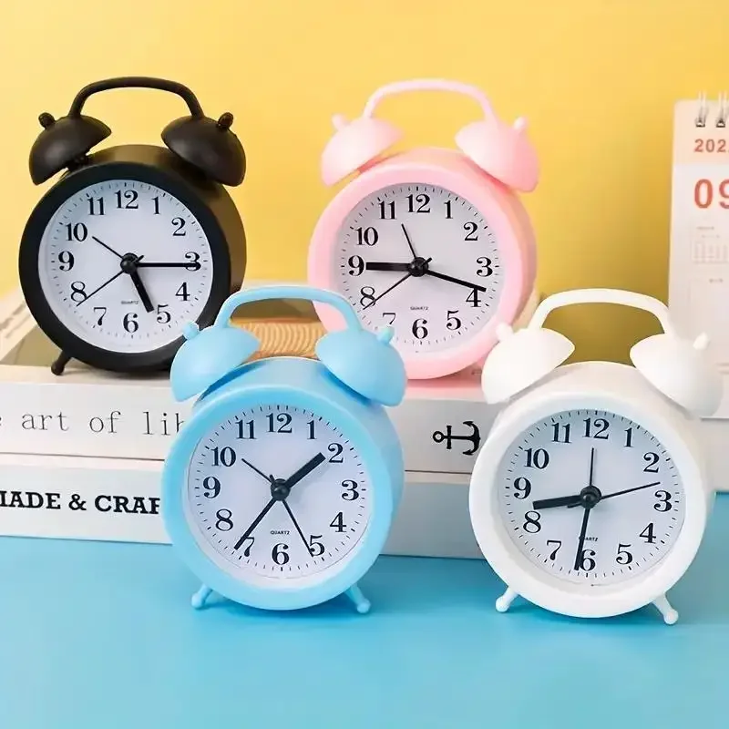 1PC Cartoon alarm clock creative bedroom bedside small alarm clock living room digital plastic clock student shuangling