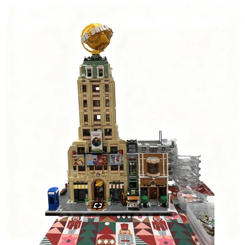 7376pcs MOC Modular Buildings Daily Planet Modular - 10297-1 10278-1 Modification Model Building Blocks Christmas Gift Toy Brick