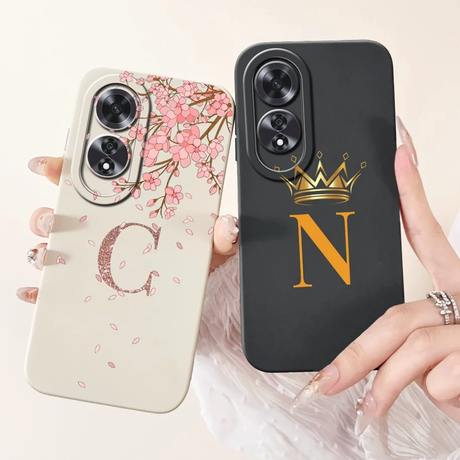 For OPPO A60 Case CPH2631 Shockproof Cover Cute Crown Letters Soft Silicone Matte Phone Cases For OPPO A60 4G A 60 OPPOA60 Funda