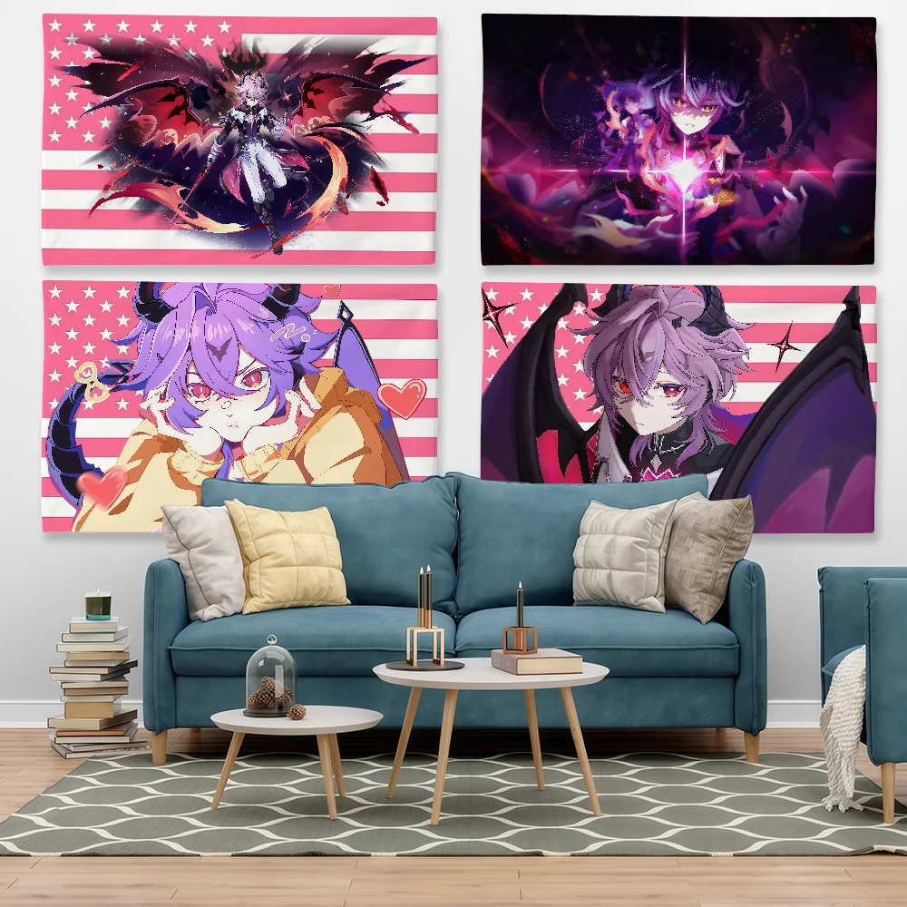 Genshin Impact Durin Flag Tapestry Outdoor Party Bedroom Living Room Dormitory Decorative Themed Wall Hanging Banner Gift