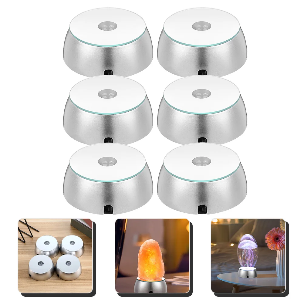 

6Pcs Led Light Base Crystal Ball Holder For Acrylic Figurines Home Decoration