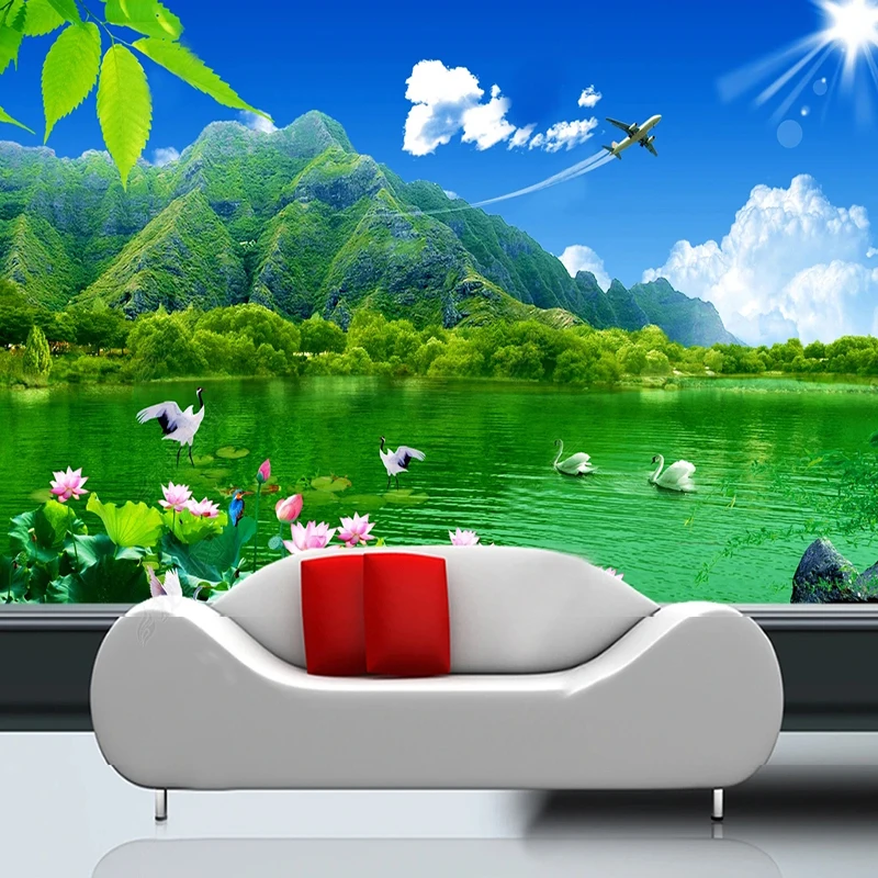 

Custom Any Size Murals Wallpaper HD Lake Landscape Beautiful Scenery Photo Wall Cloth Living Room TV Background 3D Wall Painting