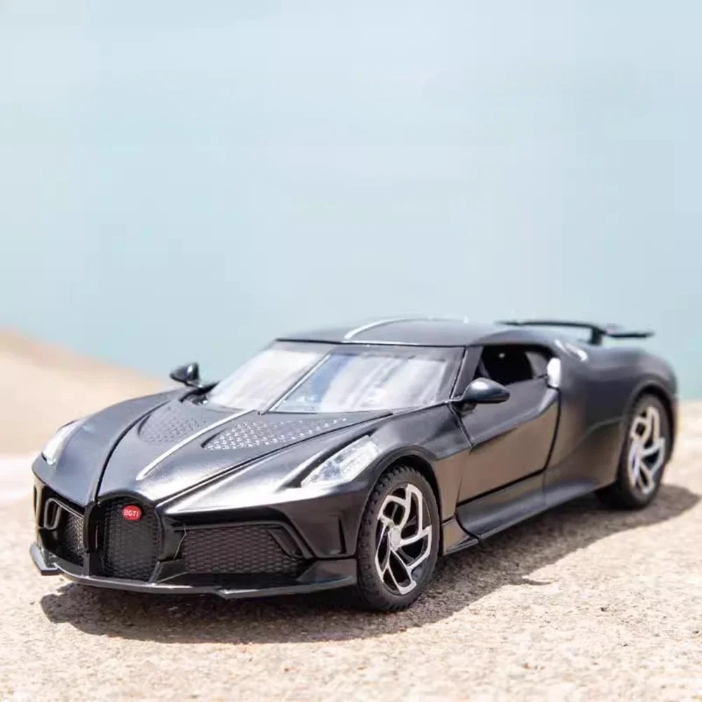 1:32 La Voiture Noire Legering Diecast Auto 'S Model Speelgoed Met 5 Deuren Geopend Pull Back Sound Light Sportvoertuigen Speelgoed Voor Jongens Geschenken