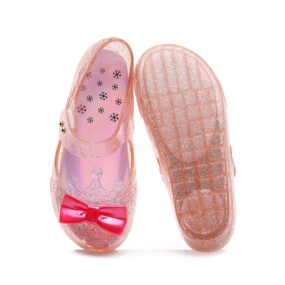 Summer Fancy Girl Shiny Bow Princess Sandals High Quality Children\'s Non-slip and waterproof Soft Comfortable Baby Jelly Shoes