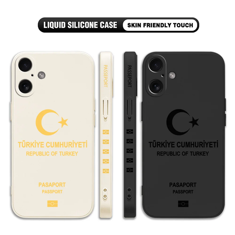 Turkey Passport Phone Case for iPhone 16 15 14 13 12 11 Pro Max Mini X XR XSMax 8 7 6 6S Plus Soft Silicone Back Cover