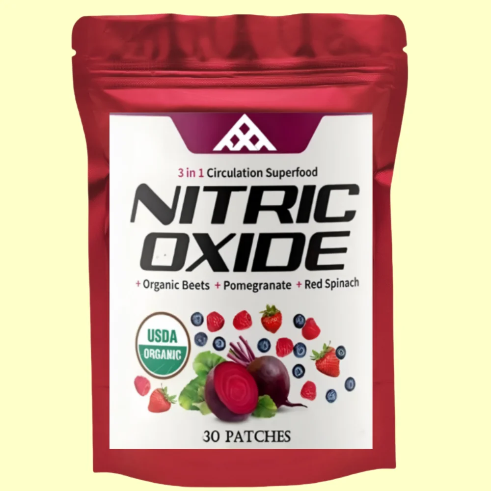 Nitric Oxide Booster Transdermal Patches, Performance Formula for Stamina & Endurance for Energy, Heart Health 30 Patches