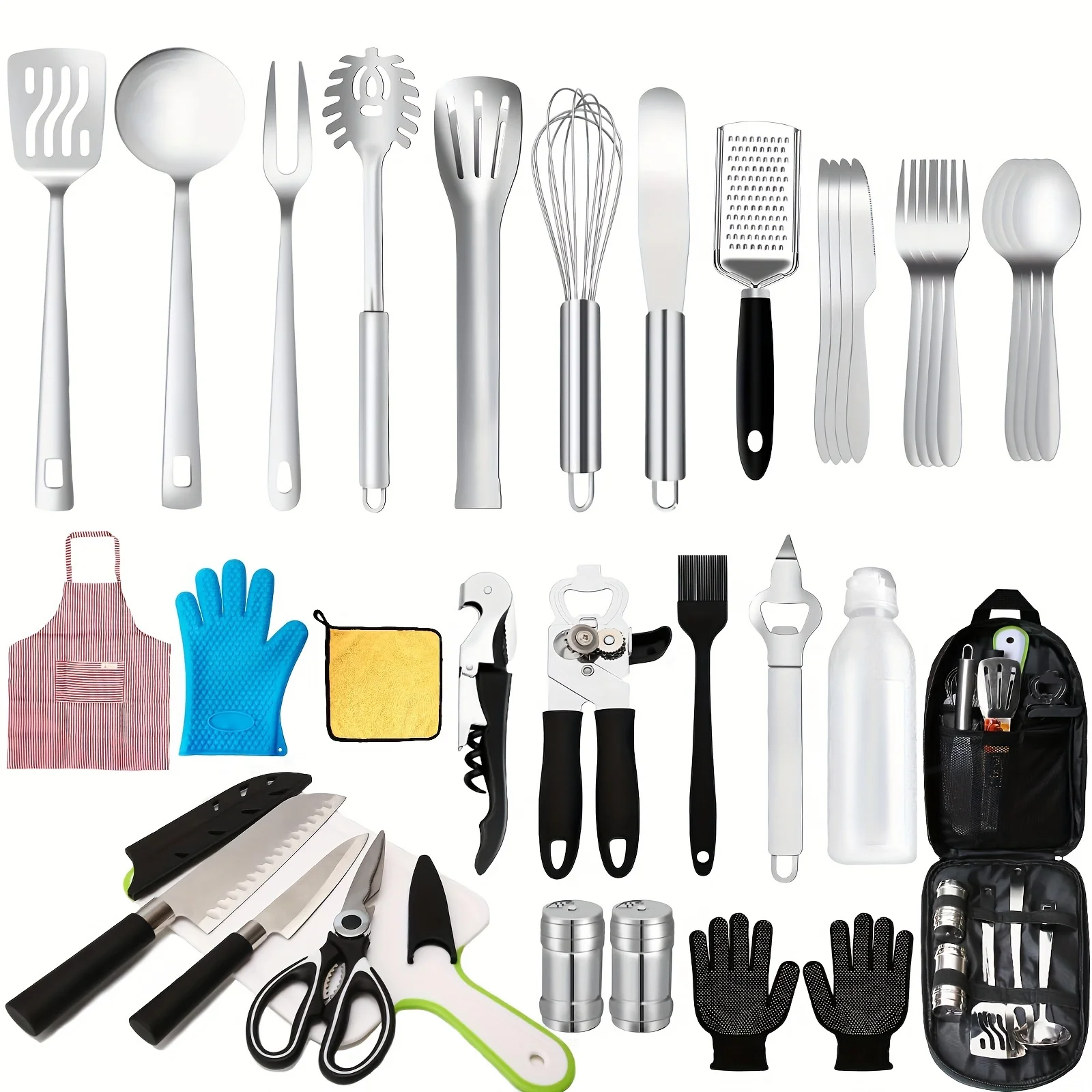 

Camping Cooking Utensils Set - Camping Kitchen Equipment, Compact And Portable Camper Accessories, Perfect For Travel, Picnic