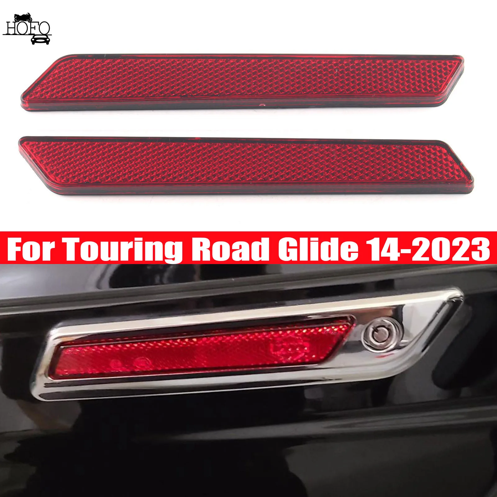 

Motorcycle Reflector For Touring Road Glide 2014-2023 Saddlebag LatchCover Reflectors Visibility Red White