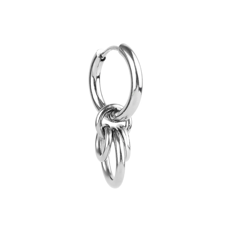 Brincos de argola de aço inoxidável para homens e mulheres, pingentes hip-hop, brincos geométricos, pop gótico da moda, novo, 1 pc, 2023