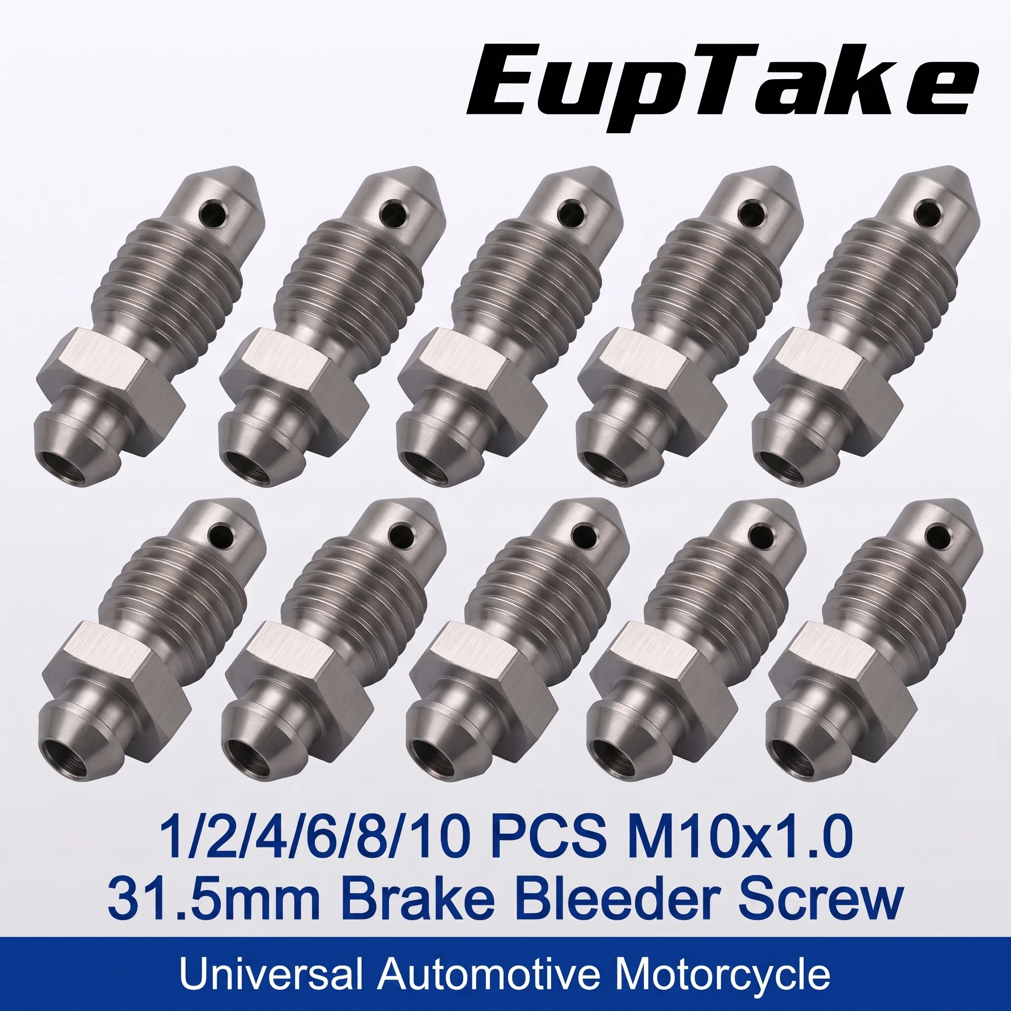 M10x1.0, 31.5mm Brake Bleeder Screw, Universal Automotive  Motorcycle Bleed Nipple Ball Screw for Brake Caliper Cylinder Parts