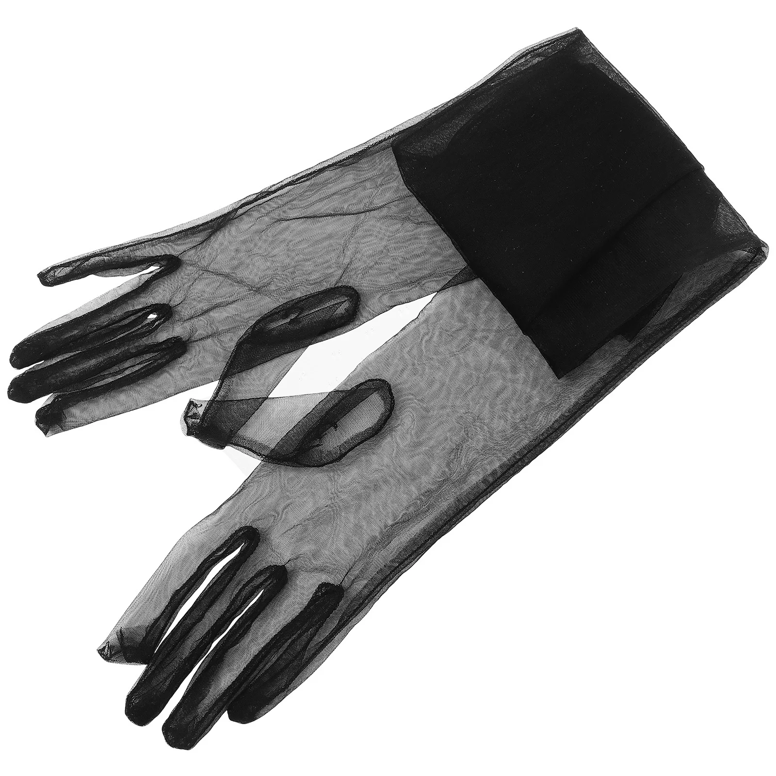 Pure Tule Handschoenen Ultra Lange Zwarte Mesh Bruiloft Bruids Formele Vrouwen Handschoenen Glamoureuze Gelegenheden Elegante Arm Rondingen Modieus