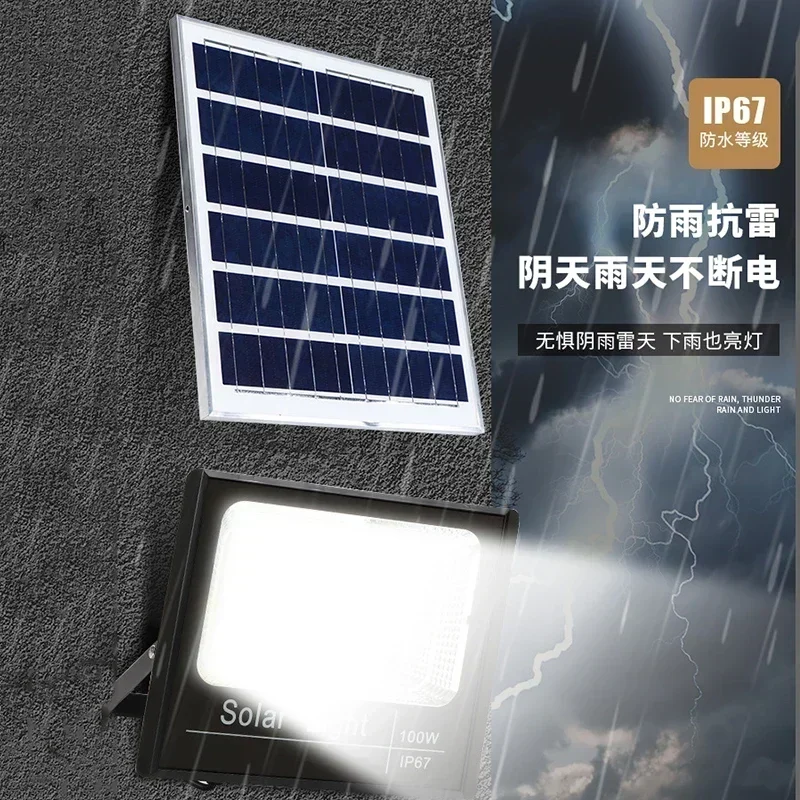 

54-362LED Solar Flood Lights Remote Control Solar Powered Spotlight Outdoor Waterproof IP67 Villa Street Light Adjustable Angle