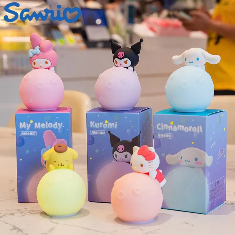 

Hot Genuine Sanrio Luminous Night Light Blind Box Kuromi Mymelody Cinnamoroll Pompom Anime Action Model Toys For Kid Girl Gift