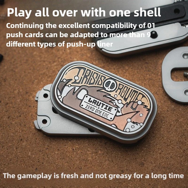 LAUTIE colaboración Edc mecánico Metal magnético dedo empuje marca tecnología negra descompresión juguete de escritorio regalo