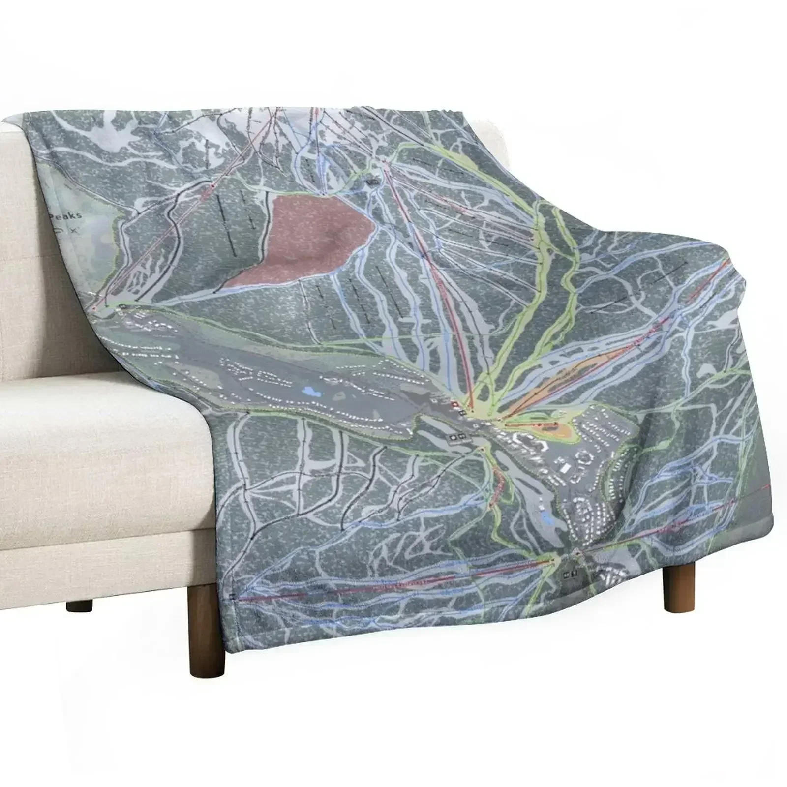 Sun Peaks Resort Trail Map Throw Blanket Luxury St For Baby Camping Thins Summer Beddings Picnic Blankets