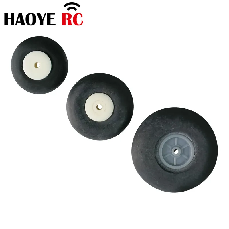 

Haoye 2 Pcs/Lot Rubber Wheels (Plastic Hub) Dia 25mm 30mm 40mm Rubber Tire(Solid) For RC Aircraft Model Accessories