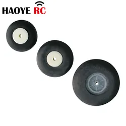 Haoye 2 pz/lotto ruote in gomma (mozzo in plastica) Dia 25mm 30mm 40mm pneumatico in gomma (solido) per accessori modello di aereo RC