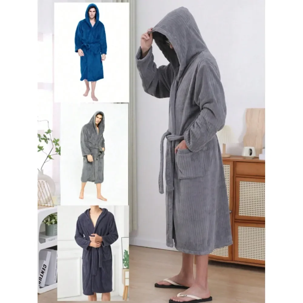

Unisex Bathrobe, Long Robe, Loungewear Robe, Kimono, Sleepwear, Suitable For Men And Plus Size Women, Casual Home, Spa, Salon U