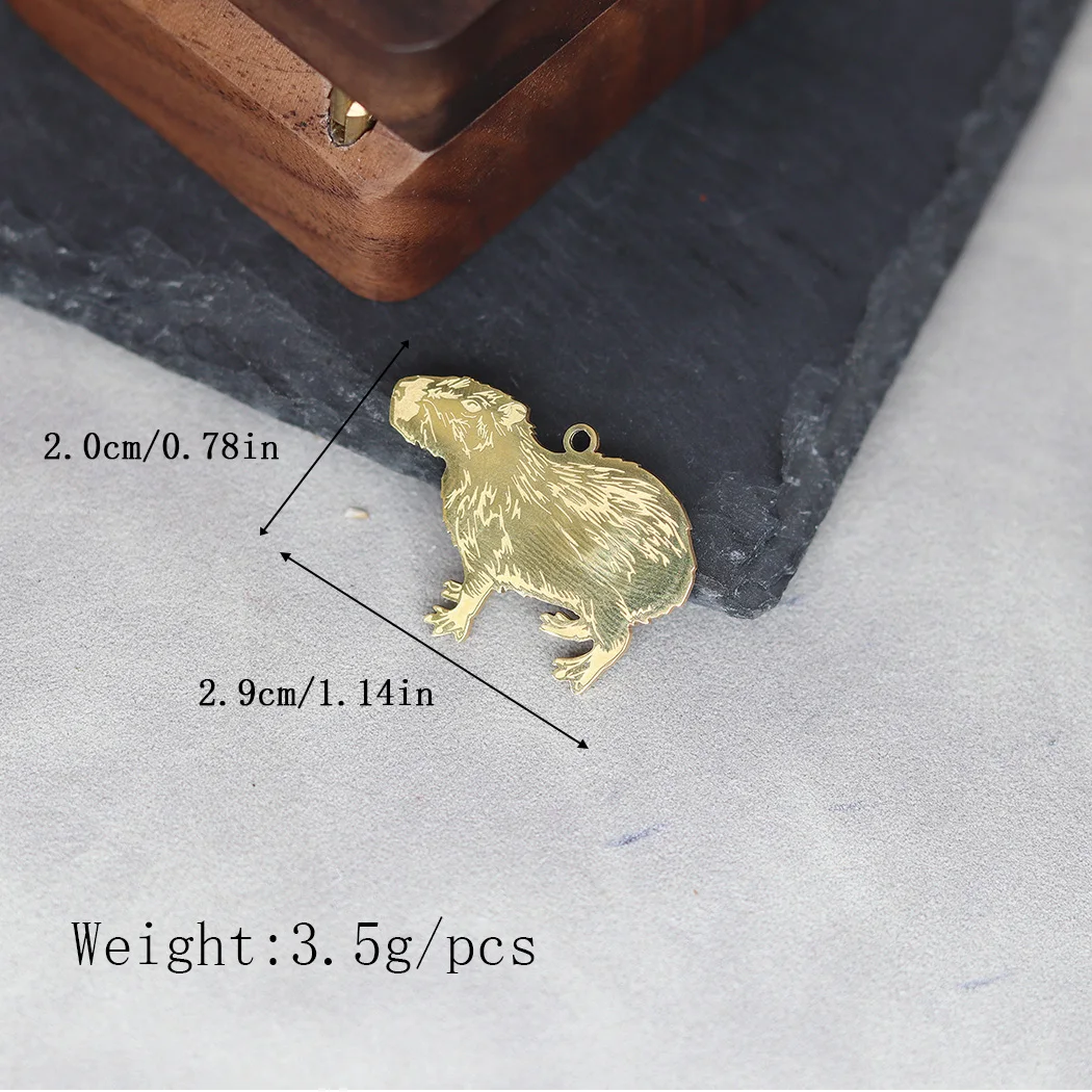 2pcs Cute Animal Otter Charms For Jewelry Making Supplies Handmade DIY Necklace Stainless Steel Pendants