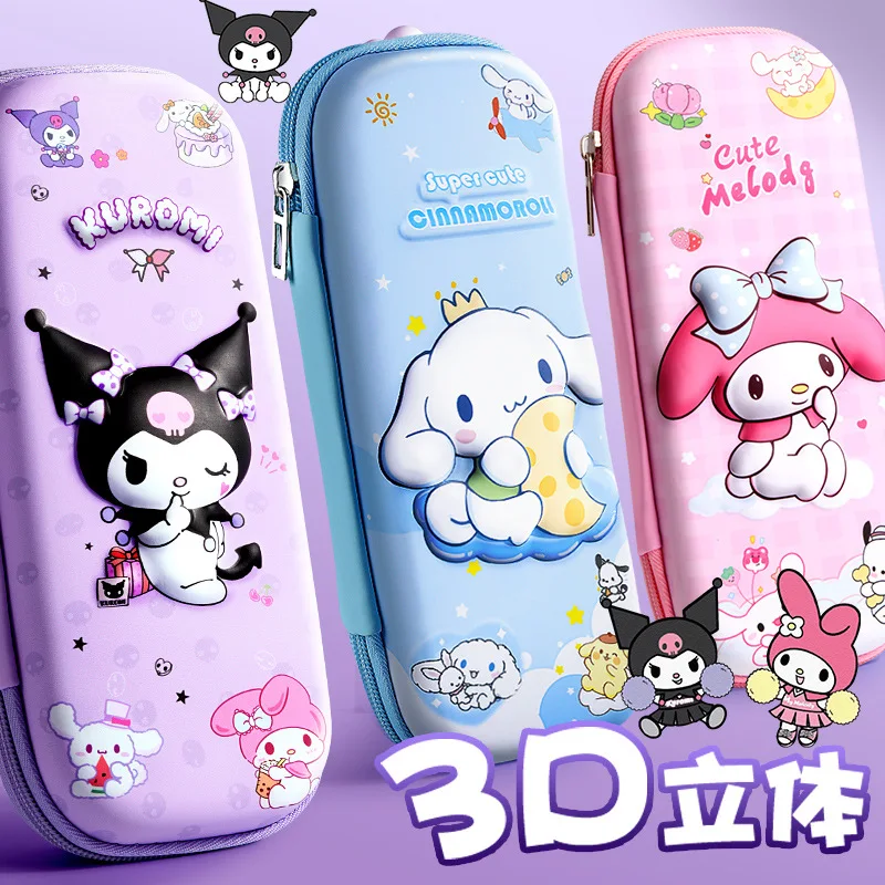 

Kawaii Hello Kitty Pencil Case Fashion Cartoon Kuromi Cinnamoroll My MelodyLarge Capacity Waterproof Stationery Storage Box Gift