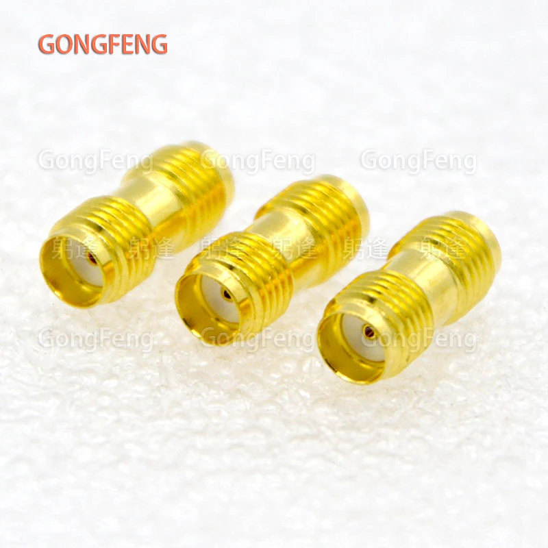 

100pcs SMA RF Coaxial Connector Brass Hard Gold Plated External Thread Internal Hole SMA Female Through Connector 335V Wholesale