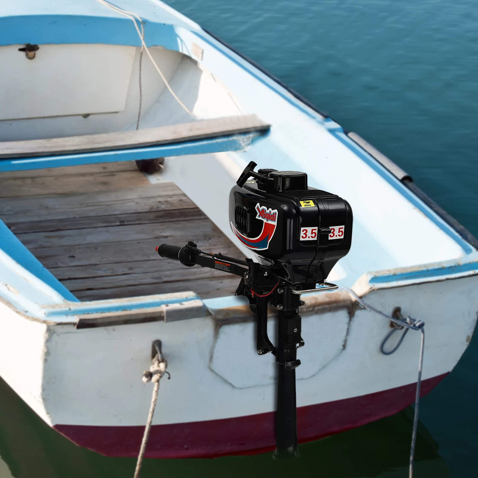 36.5*22*92cm 2 Stroke Outboard Motor Fishing Boat Dinghy Engine CDI Water-Cooled System 3.5HP 1100-1200r/min